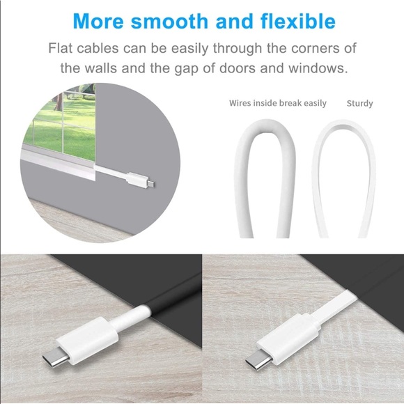 2 Pack 16.4FT Flat Power Extension Cable - Picture 7 of 7